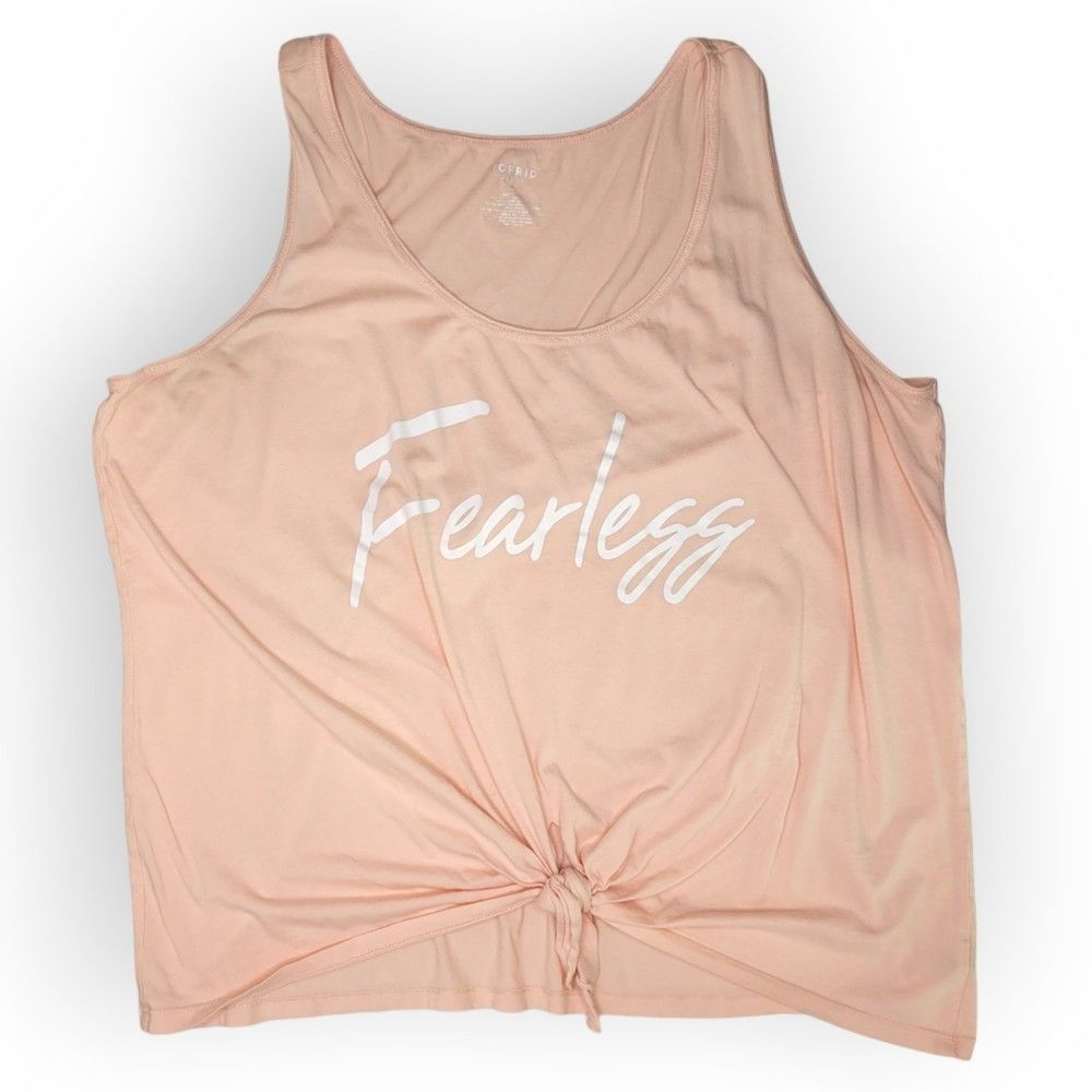 Torrid Peach Tie-Front Fearless Active Tank 3